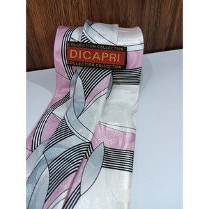 Vintage DICAPRI Collection Designer Men's Tie Pink Paisley 100% Polyester Smooth